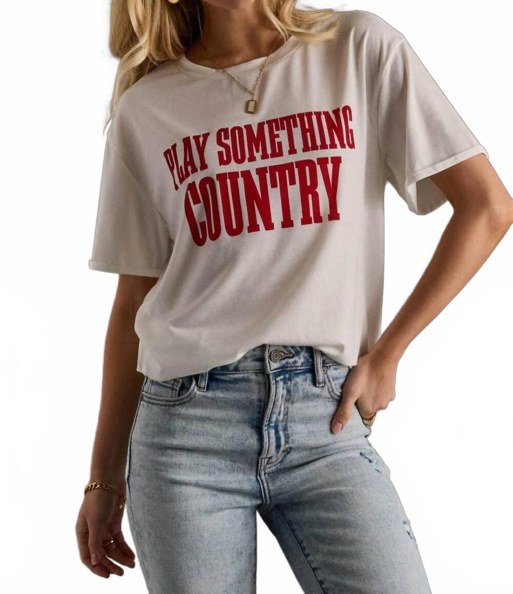 NEW PANACHE APPAREL play something country tee in white
